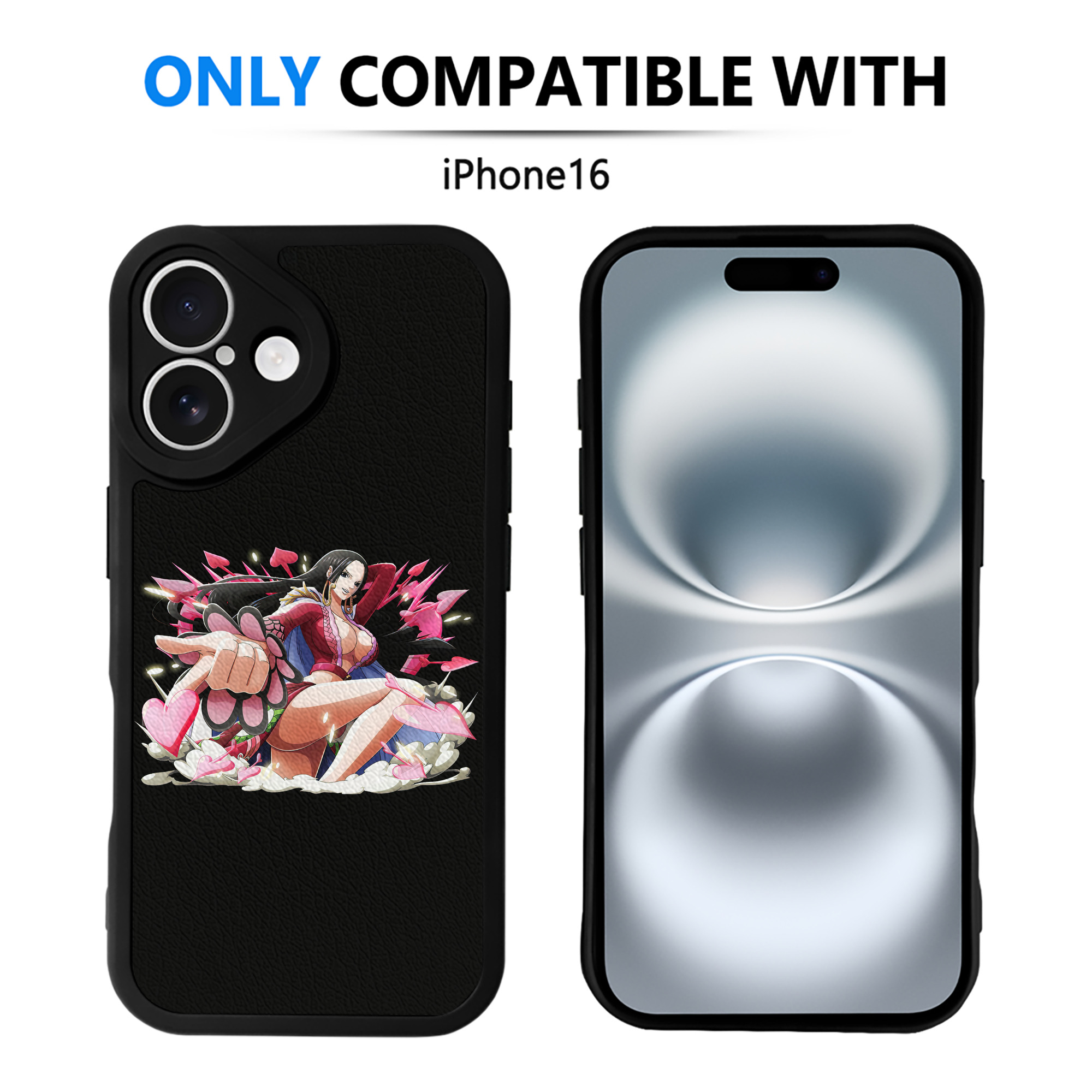 （画像用） ワンピース ボア・ハンコック ONE PIECE Boa·Hancock 【iPhone 16シリーズ対応】シリコンスマホケース（レザー調） 材質：シリコン